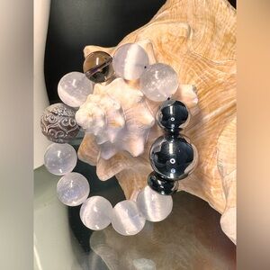 MOON NATURAL STONES  Bracelet size 7”